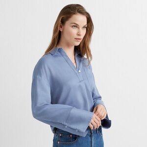 Club Monaco Popover Pocket Shirt - Cerulean Blue